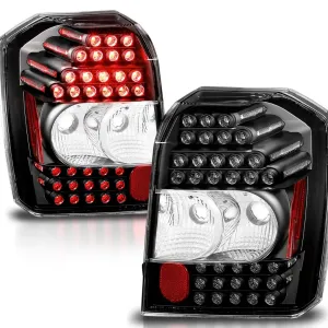 2007-2012 Dodge Caliber LED Black Rear Brake Tail Lights Set